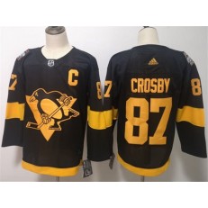 Pittsburgh Penguins 87 Sidney Crosby Black 2019 Stadium Series Adidas NHL Men Jersey
