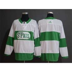 Toronto Maple Leafs Blank White 2019 St. Patrick's Day Adidas NHL Men Jersey
