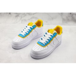 NIKE AIR FORCE 1 LOW 07 SE WHITE YELLOW BLUE AA0287-105