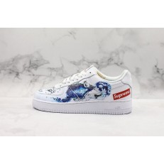 SUPREME X NIKE AIR FORCE 1 LOW WHITE WOLF PAINTING AQ8018-101