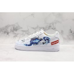 SUPREME X NIKE AIR FORCE 1 LOW WHITE WOLF PAINTING AQ8018-101