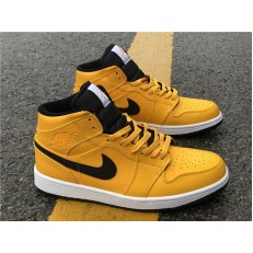 AIR JORDAN 1 MID GS TAXI YELLOW BLACK WHITE 554724-700