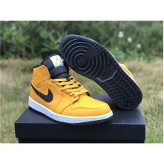 AIR JORDAN 1 MID TAXI YELLOW BLACK WHITE 554724-700
