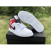 AIR JORDAN 1 MID WHITE RED BLACK 554724-116