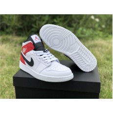 AIR JORDAN 1 MID WHITE RED BLACK 554724-116