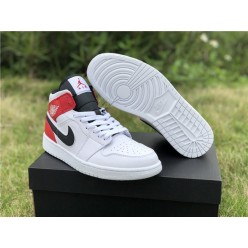 AIR JORDAN 1 MID WHITE RED BLACK 554724-116