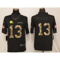 Cleveland Browns #13 Odell Beckham Jr Black Camo Salute to Service Limited Nike NFL Men Jersey