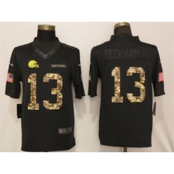 Cleveland Browns #13 Odell Beckham Jr Black Camo Salute to Service Limited Nike NFL Men Jersey