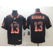 Cleveland Browns #13 Odell Beckham Jr Black USA Flag Fashion Limited Nike NFL Men Jersey