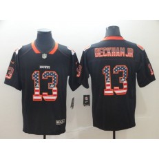 Cleveland Browns #13 Odell Beckham Jr Black USA Flag Fashion Limited Nike NFL Men Jersey