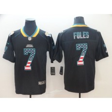 Jacksonville Jaguars #7 Nick Foles Black USA Flag Fashion Limited Nike NFL Men Jersey