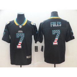 Jacksonville Jaguars #7 Nick Foles Black USA Flag Fashion Limited Nike NFL Men Jersey