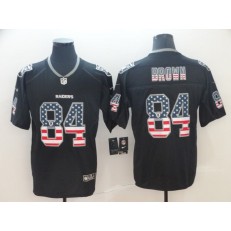 Oakland Raiders #84 Antonio Brown Black USA Flag Fashion Limited Nike NFL Men Jersey