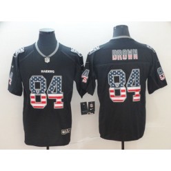 Oakland Raiders #84 Antonio Brown Black USA Flag Fashion Limited Nike NFL Men Jersey