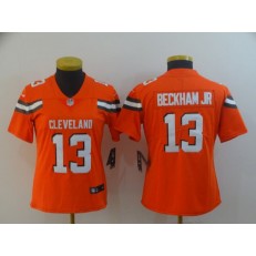 Women Nike Cleveland Browns #13 Odell Beckham Jr Orange Vapor Untouchable Limited Jersey