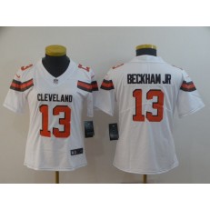 Women Nike Cleveland Browns #13 Odell Beckham Jr White Vapor Untouchable Limited Jersey