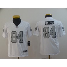 Youth Nike Oakland Raiders #84 Antonio Brown White Color Rush Limited Jersey