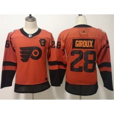 Philadelphia Flyers #28 Claude Giroux Orange Women 2019 NHL Stadium Series Adidas Jersey
