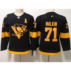 Pittsburgh Penguins #71 Evgeni Malkin Black Women 2019 NHL Stadium Series Adidas Jersey