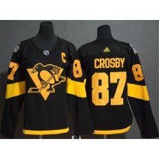 Pittsburgh Penguins #87 Sidney Crosby Black Women 2019 NHL Stadium Series Adidas Jersey
