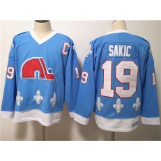 Quebec Nordiques #19 Joe Sakic Blue CCM Men Jersey