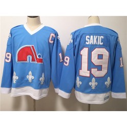 Quebec Nordiques #19 Joe Sakic Blue CCM Men Jersey