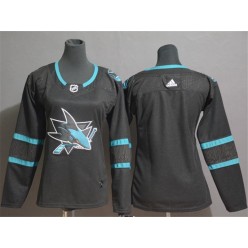 San Jose Sharks Blank Black Women Adidas Jersey