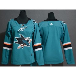 San Jose Sharks Blank Teal Women Adidas Jersey
