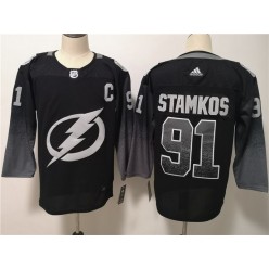 Tampa Bay Lightning #91 Steven Stamkos Black Alternate Adidas NHL Men Jersey