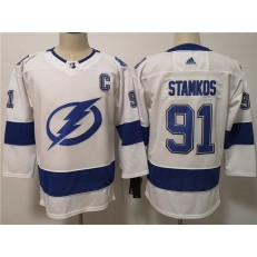 Tampa Bay Lightning #91 Steven Stamkos White Women Adidas Jersey