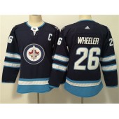 Winnipeg Jets #26 Blake Wheeler Navy Women Adidas Jersey
