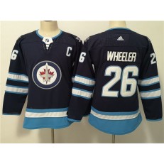 Winnipeg Jets #26 Blake Wheeler Navy Women Adidas Jersey