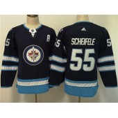 Winnipeg Jets #55 Mark Scheifele Navy Women Adidas Jersey