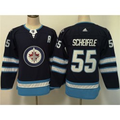 Winnipeg Jets #55 Mark Scheifele Navy Women Adidas Jersey