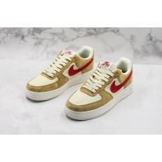 NIKE AIR FORCE 1 LOW JERSEY GOLD SPORT RED WHITE 488298-701