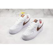 NIKE AIR FORCE 1 LOW WHITE OVERSIZE SWOOSH DARK COPPER CL6387-171