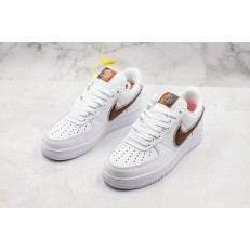 NIKE AIR FORCE 1 LOW WHITE OVERSIZE SWOOSH DARK COPPER CL6387-171