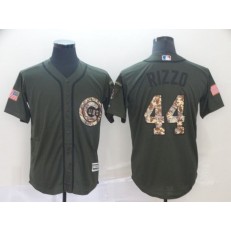MLB Chicago Cubs #44 Anthony Rizzo Olive Camo Salute To Service Cool Base Men Jersey