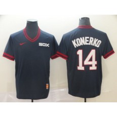 MLB Chicago White Sox #14 Paul Konerko Navy Throwback Men Jersey