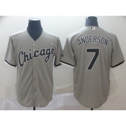 MLB Chicago White Sox #7 Tim Anderson Gray Cool Base Men Jersey