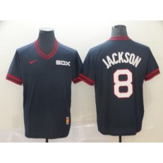 MLB Chicago White Sox #8 Bo Jackson Navy Throwback Men Jersey