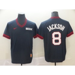MLB Chicago White Sox #8 Bo Jackson Navy Throwback Men Jersey