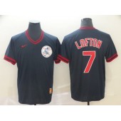 MLB Cleveland Indians #7 Kenny Lofton Black Throwback Men Jersey