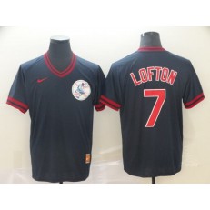 MLB Cleveland Indians #7 Kenny Lofton Black Throwback Men Jersey