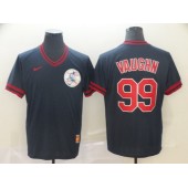 MLB Cleveland Indians #99 Ricky Vaughn Black Throwback Men Jersey