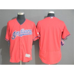 MLB Cleveland Indians Blank Red Flexbase Men Jersey