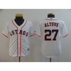 MLB Houston Astros #27 Jose Altuve White Youth Cool Base Jersey