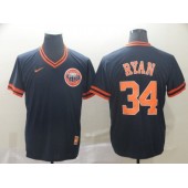 MLB Houston Astros #34 Nolan Ryan Navy Throwback Men Jersey