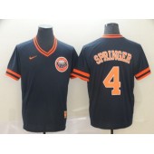 MLB Houston Astros #4 George Springer Black Throwback Men Jersey