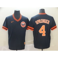 MLB Houston Astros #4 George Springer Black Throwback Men Jersey